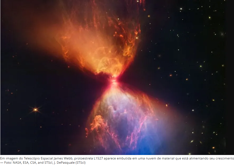 Protoestrela capturada pelo telescópio James Webb